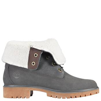 Timberland Női Jayne Fleece Fold-Down 6 Inch Bakancs Szürke